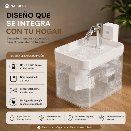 Fuente de agua con sensor