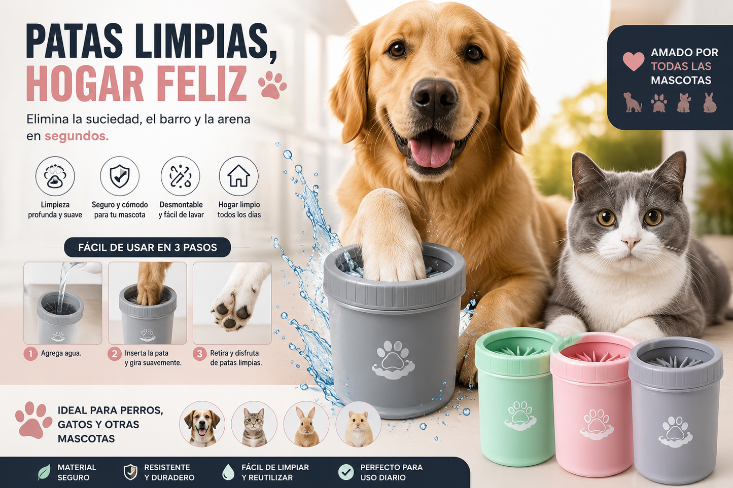 Limpiador de patas portátil